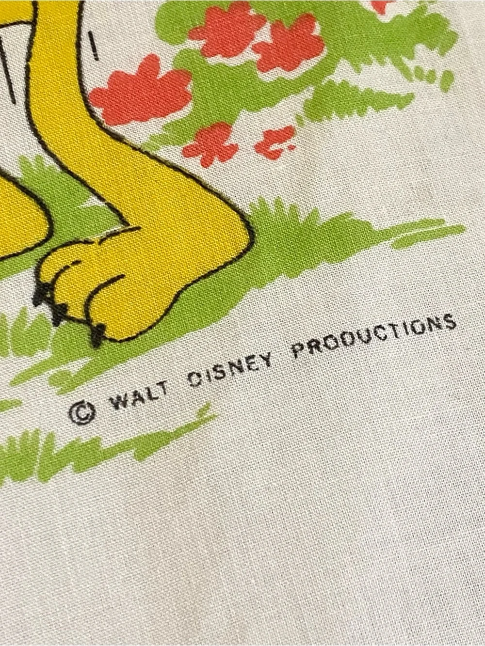 Vintage Disney Mickey and Friends Chores Print Twin Flat Sheet